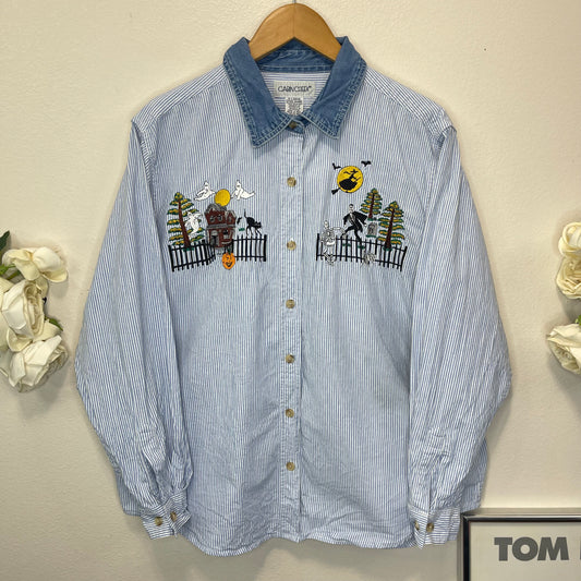 Vintage Halloween Jean Button-Up