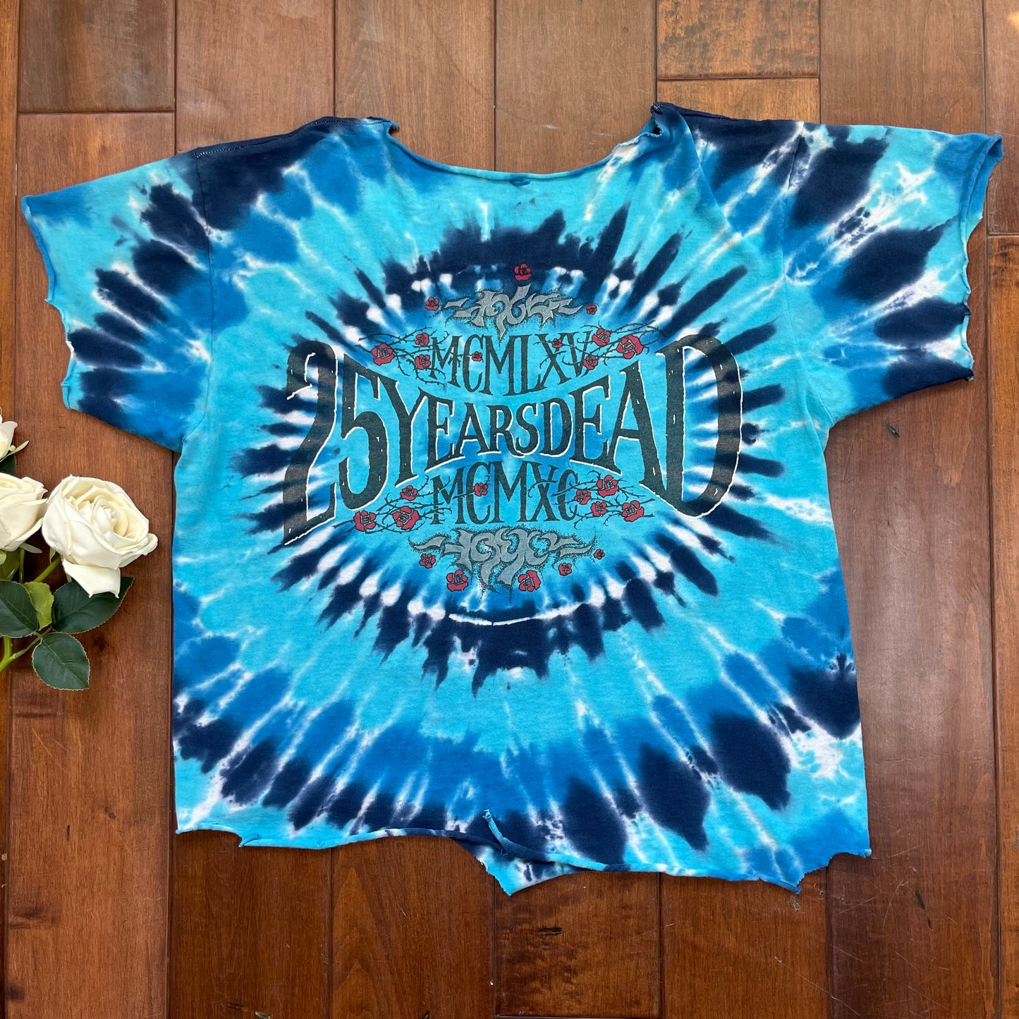 Vintage 1990 Grateful Dead 25 Years Grungy Tie-Die Cut-Up T-Shirt