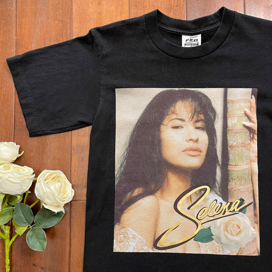 Vintage Selena Quintanilla Logo Rose Rare T-Shirt