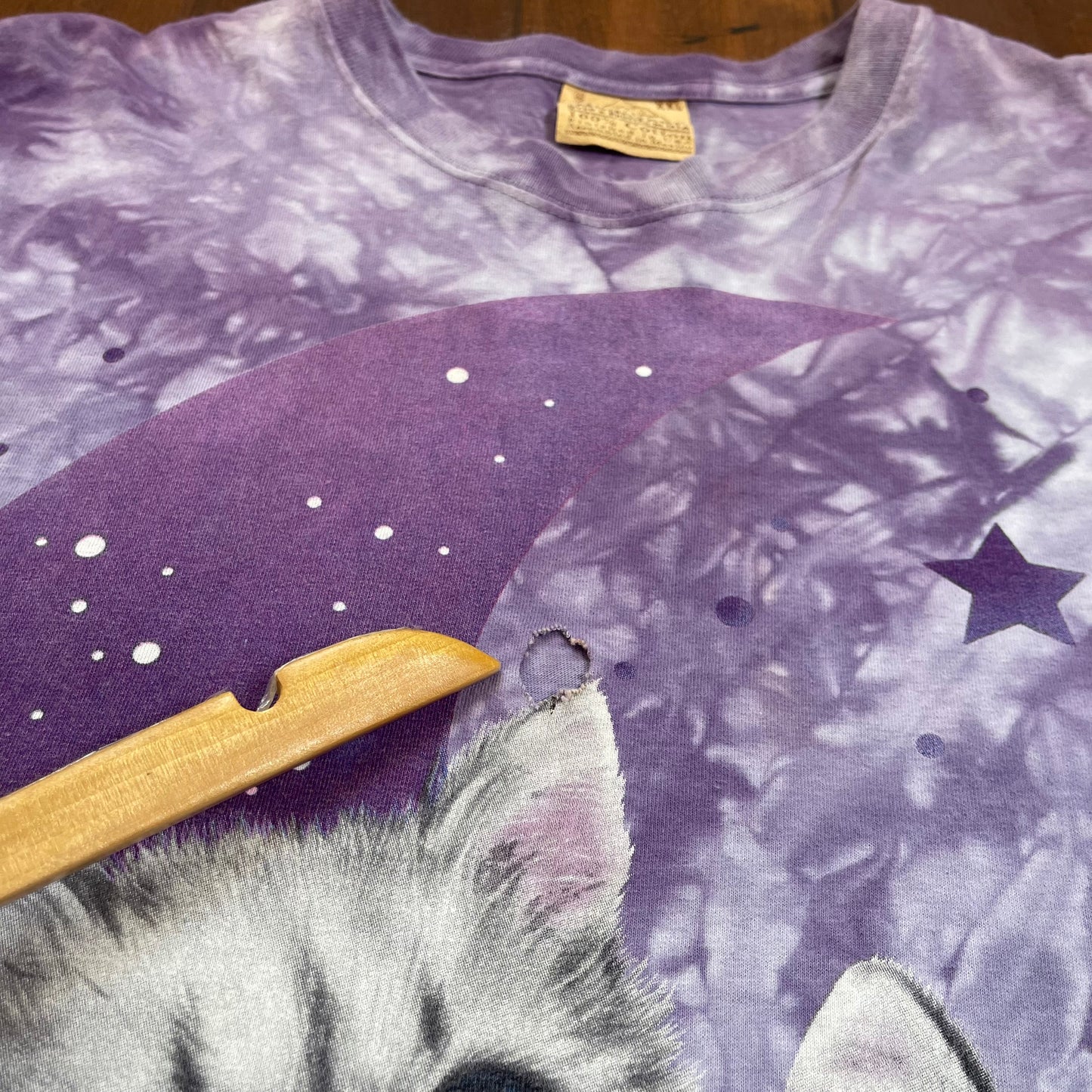 Vintage Y2K Whismygoth Moon, Stars & Kittens By The Mountain T-Shirt