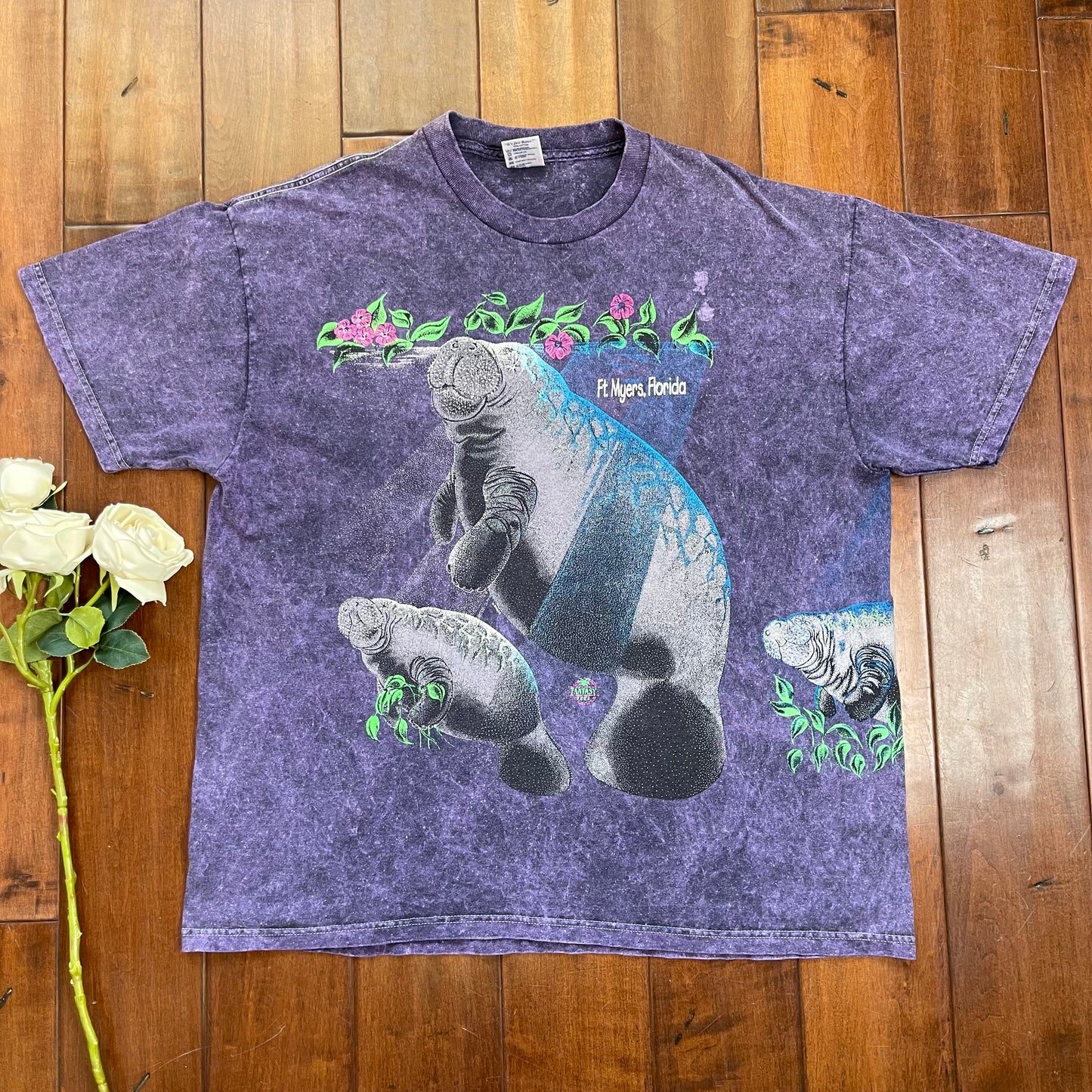 Vintage Manatees Ft. Myers, Florida Single-Stitched T-Shirt