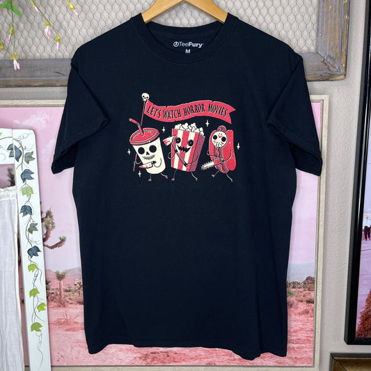 THRIFTED “LET’S WATCH HORROR MOVIES” T-SHIRT