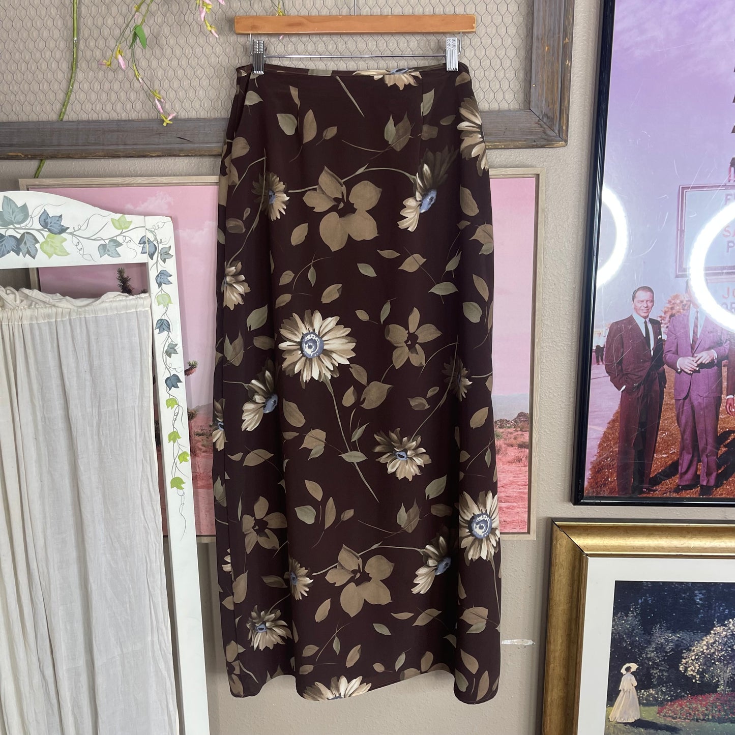 VINTAGE Y2K FLORAL MAXI SKIRT