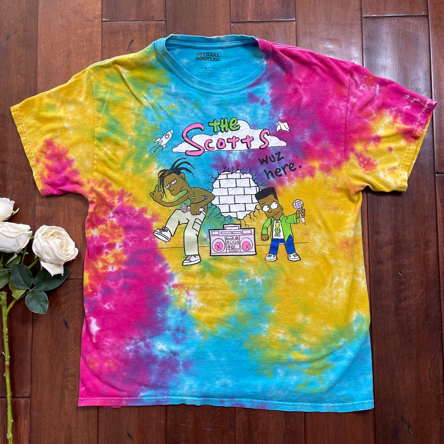 Thrifted Travis Scott “The Scotts” Official Bootleg Tie-dye T-shirt