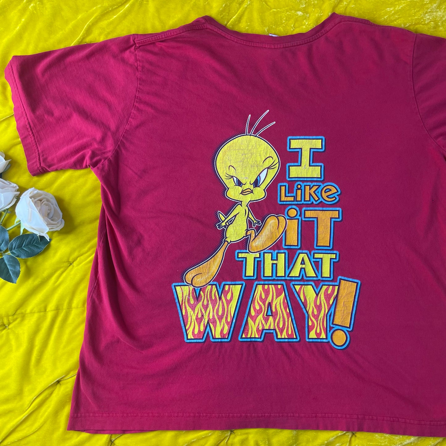Vintage Y2K 2001 Tweety Bird “I Know I’m Nasty” V-Neck T-Shirt