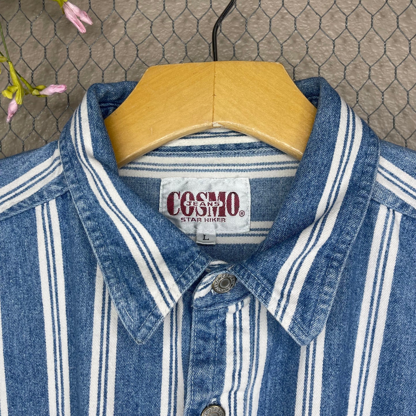 VINTAGE COSMO JEANS STRIPED BUTTON-UP