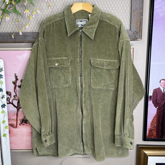 VINTAGE Y2K CORDUROY ZIP-UP JACKET