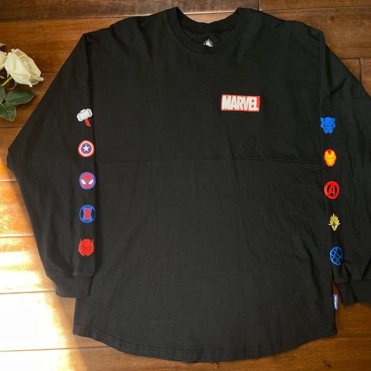 Thrifted Disney Marvel Avengers Spirit Jersey Long Sleeve Shirt