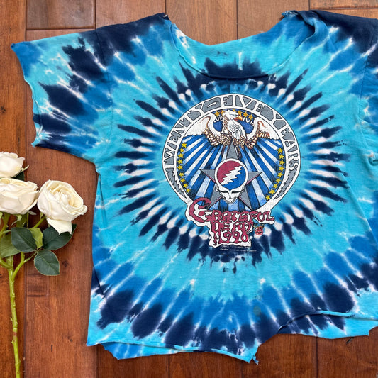 Vintage 1990 Grateful Dead 25 Years Grungy Tie-Die Cut-Up T-Shirt