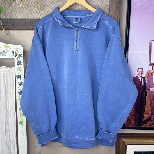 THRIFTED PERIWINKLE POLO SWEATER
