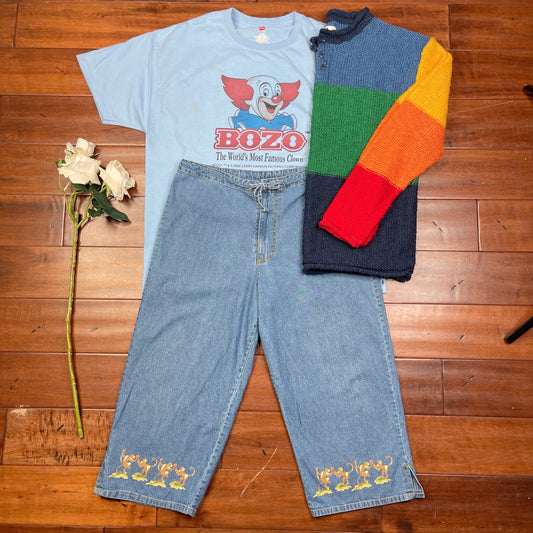 THRIFTED UNIF COLORBLOCKED POLO SWEATER