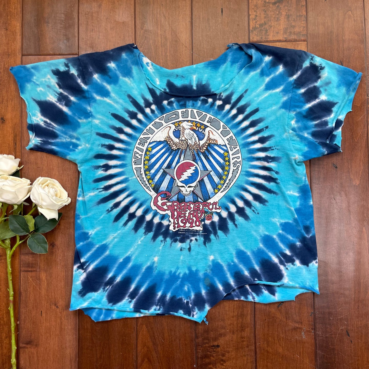 Vintage 1990 Grateful Dead 25 Years Grungy Tie-Die Cut-Up T-Shirt