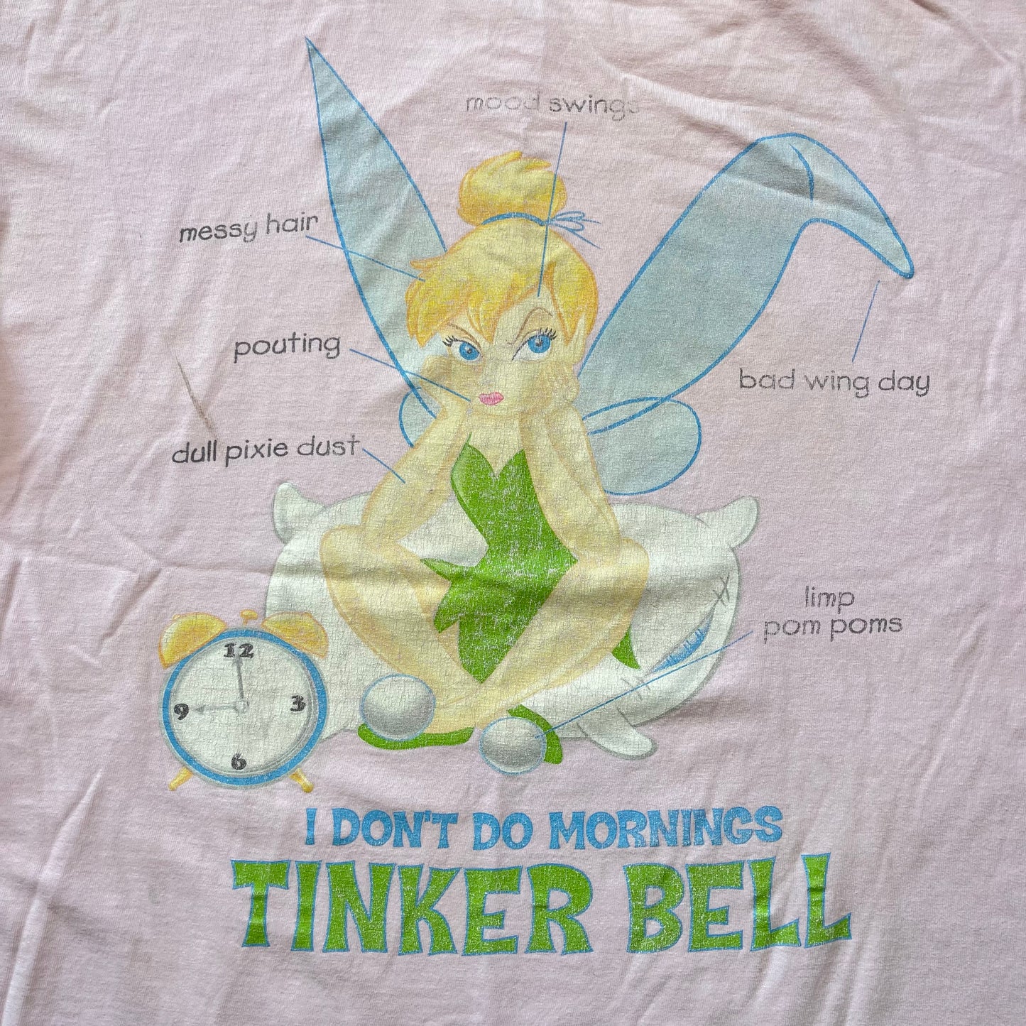Vintage Y2K Disney Tinkerbell Sleeping Shirt
