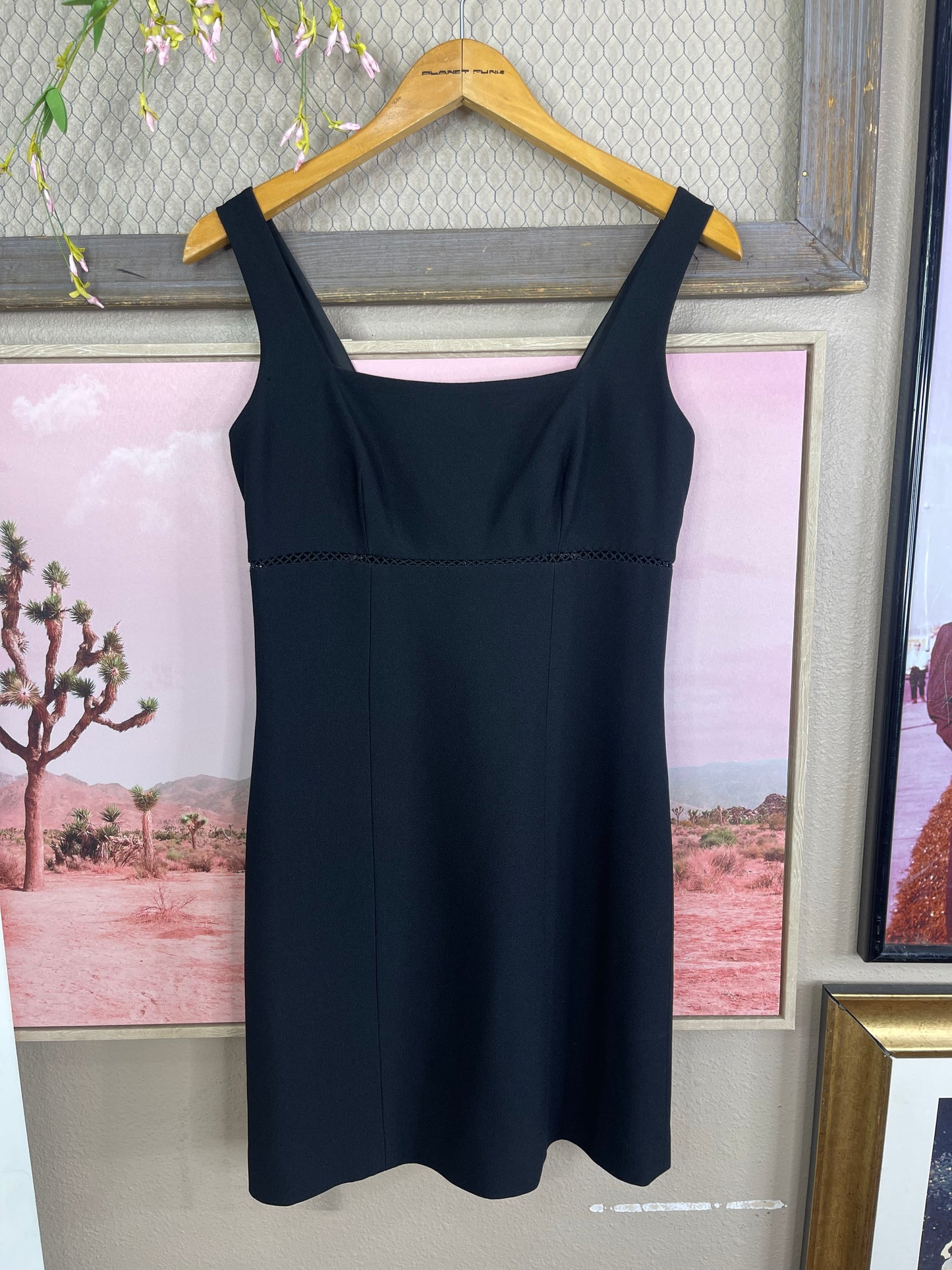 VINTAGE BEBE MINI BLACK DRESS