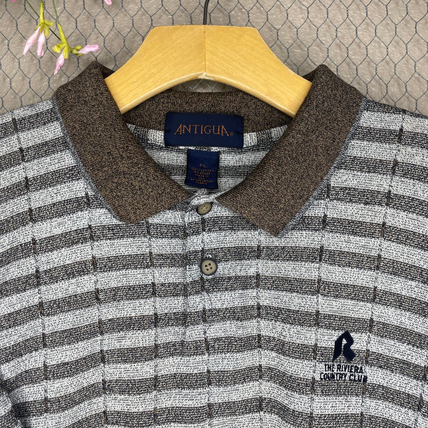 VINTAGE “THE RIVERA COUNTRY CLUB” STRIPED POLO