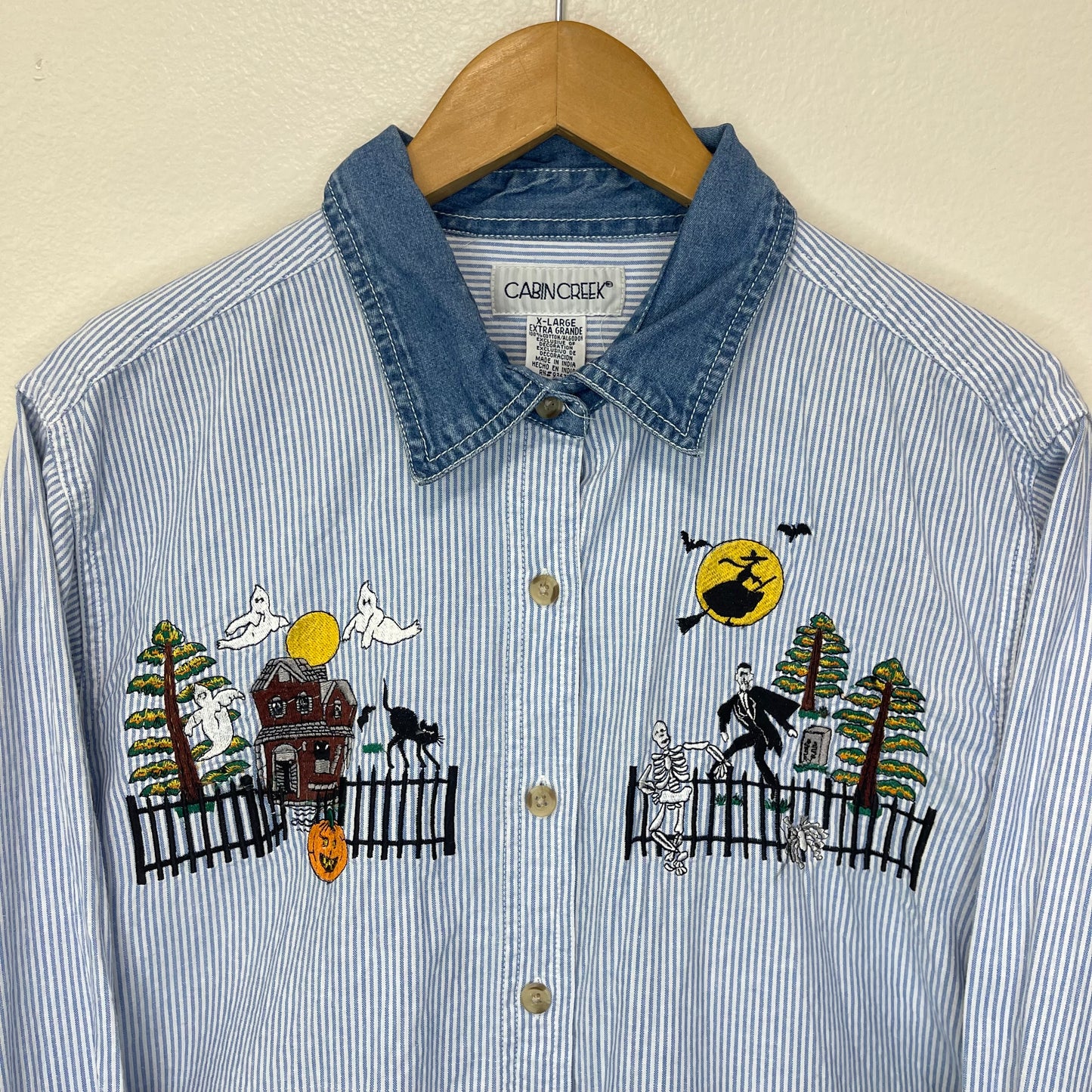 Vintage Halloween Jean Button-Up