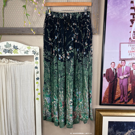 VINTAGE FAIRYCORE SHEER FLORAL MAXI SKIRT