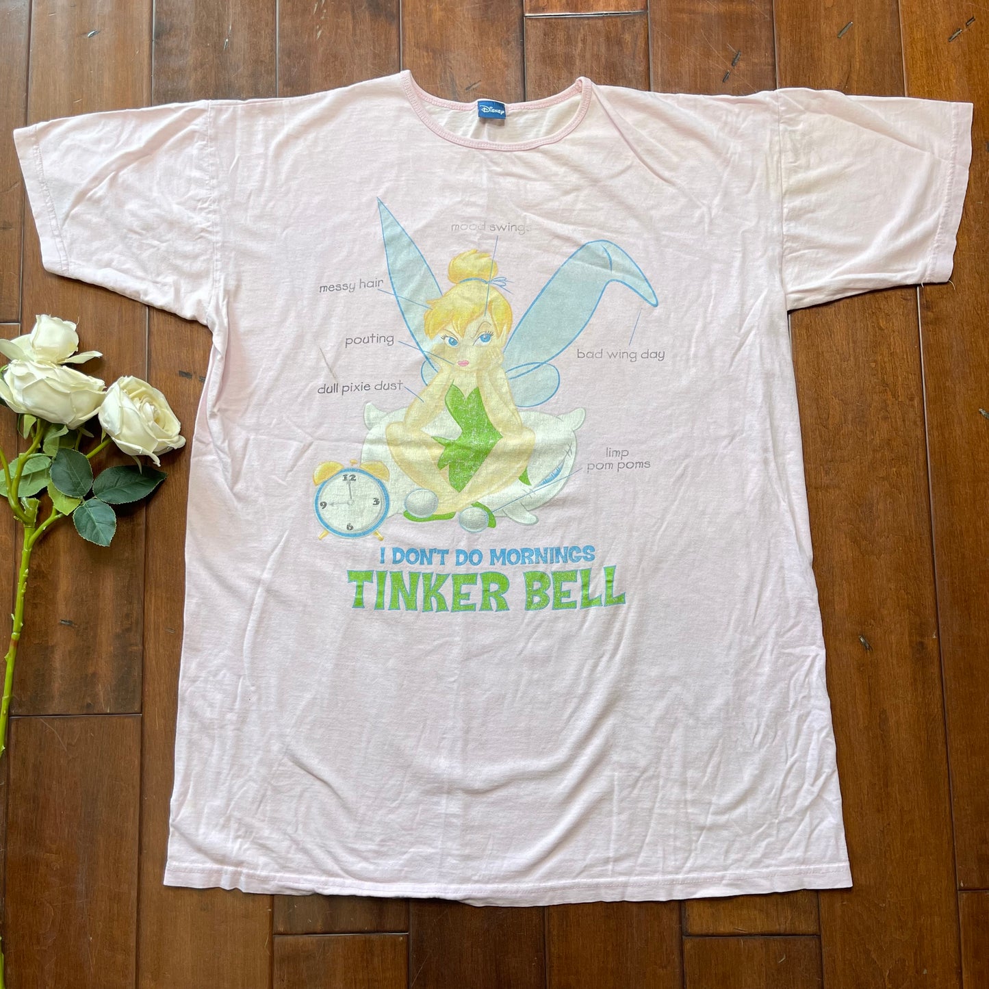 Vintage Y2K Disney Tinkerbell Sleeping Shirt