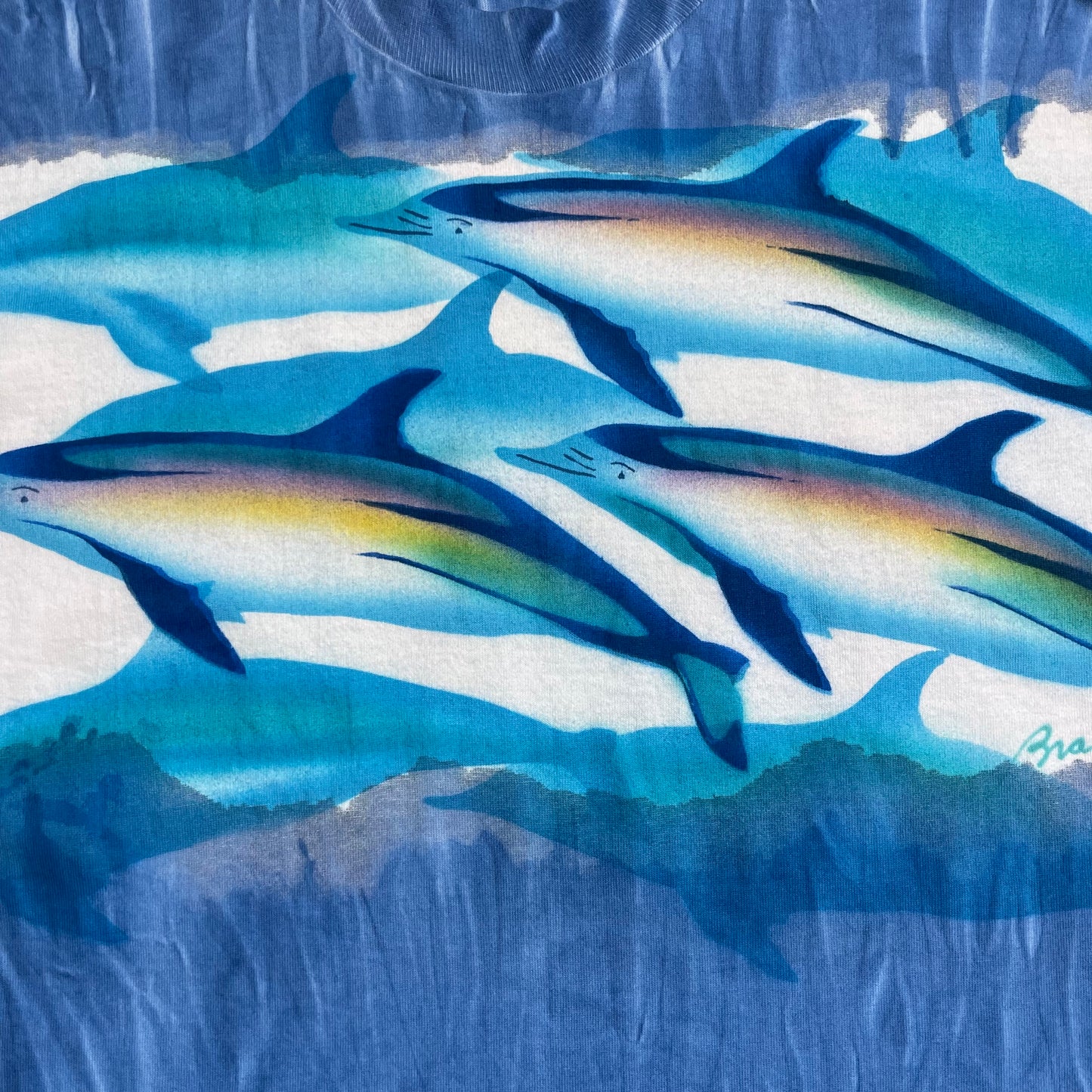 Vintage Dolphins Tie-Dye Single-Stitched T-Shirt