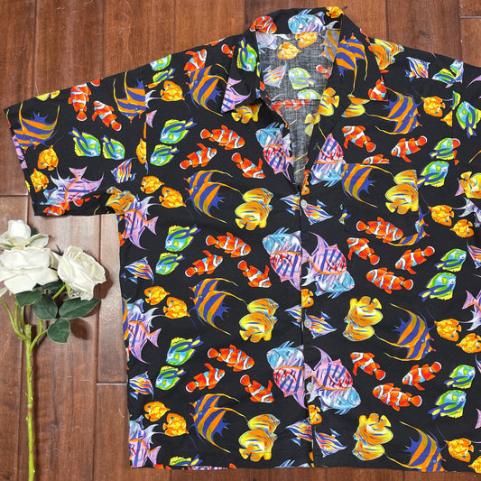 VINTAGE FISHY FISH BUTTON-UP