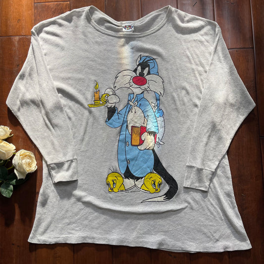 Vintage Y2K Looney Tunes Sylvester Thermal Long Sleeve