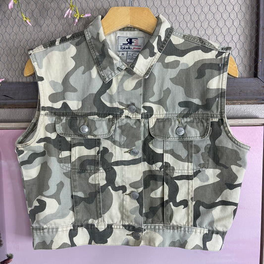 VINTAGE Y2K RAFAELLA JEAN CAMOUFLAGE VEST