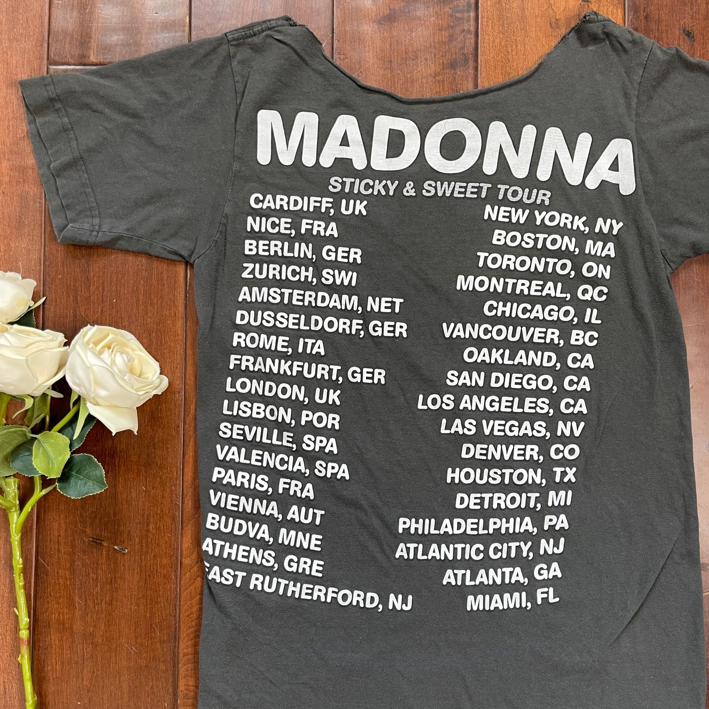 Vintage Y2K Madonna Sticky & Sweet Tour Scoop Neck Tee