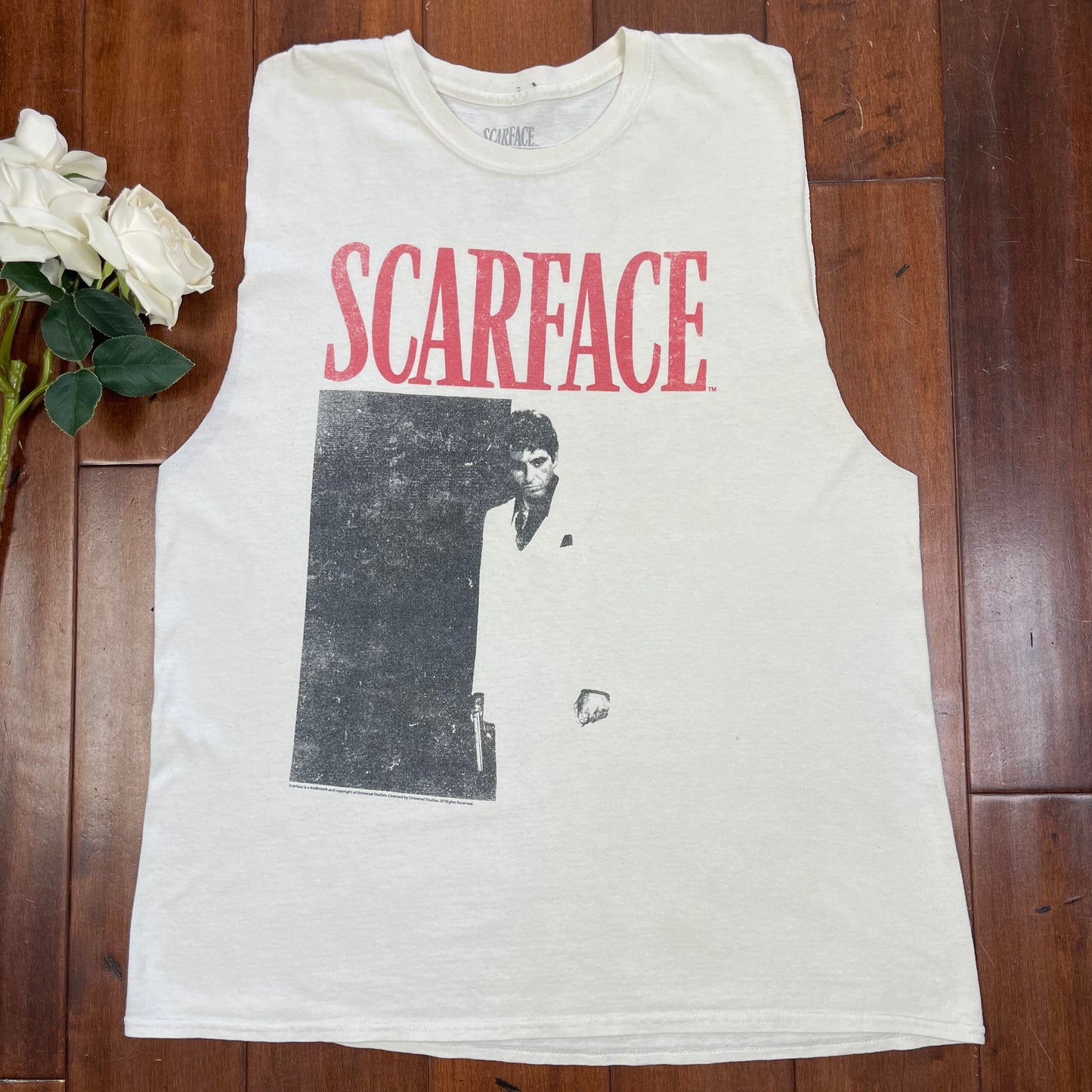 THRIFTED SCARFACE CUT-UP TANK