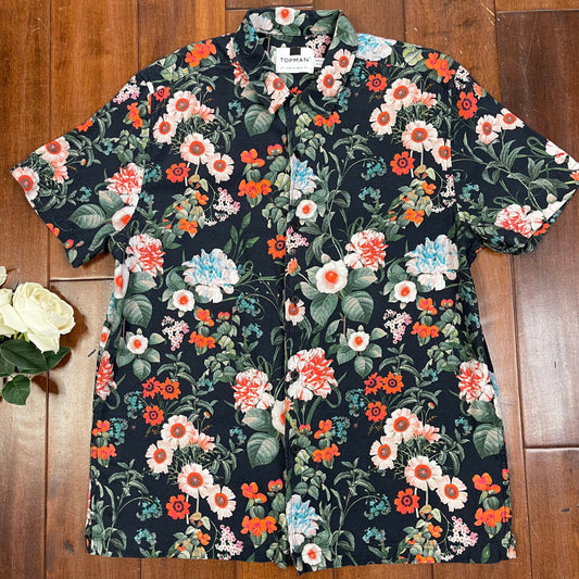 THRIFTED TOPMAN FLORAL BUTTON-UP