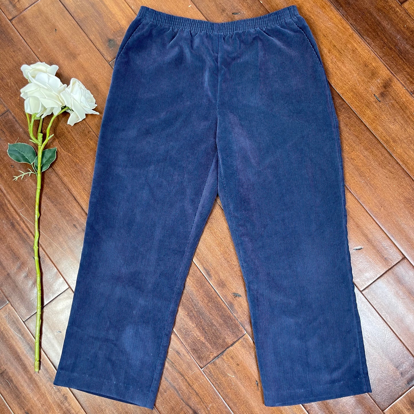 THRIFTED NAVY BLUE CORDUROY PANTS