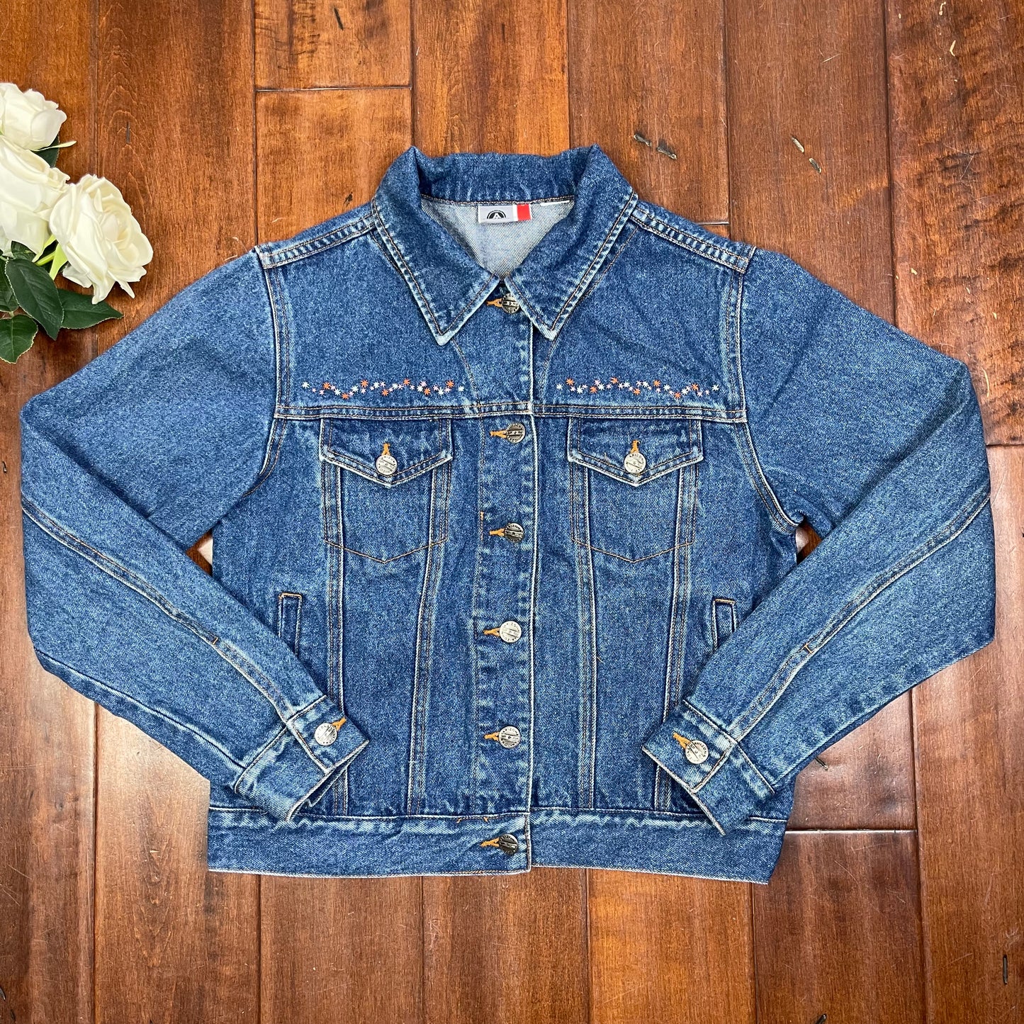 THRIFTED STARS EMBROIDERED JEAN JACKET