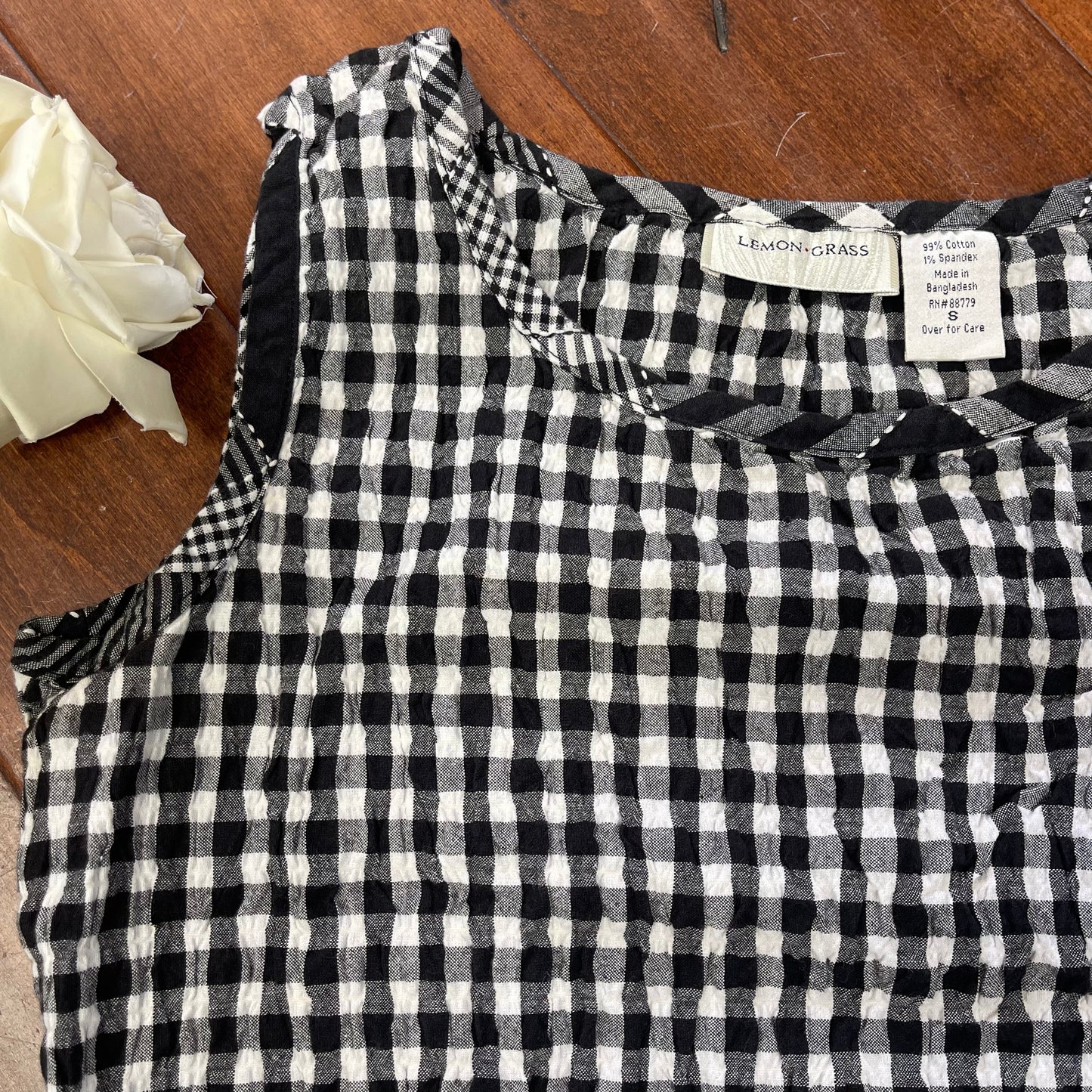 VINTAGE GINGHAM PLAID STRETCHY TANK