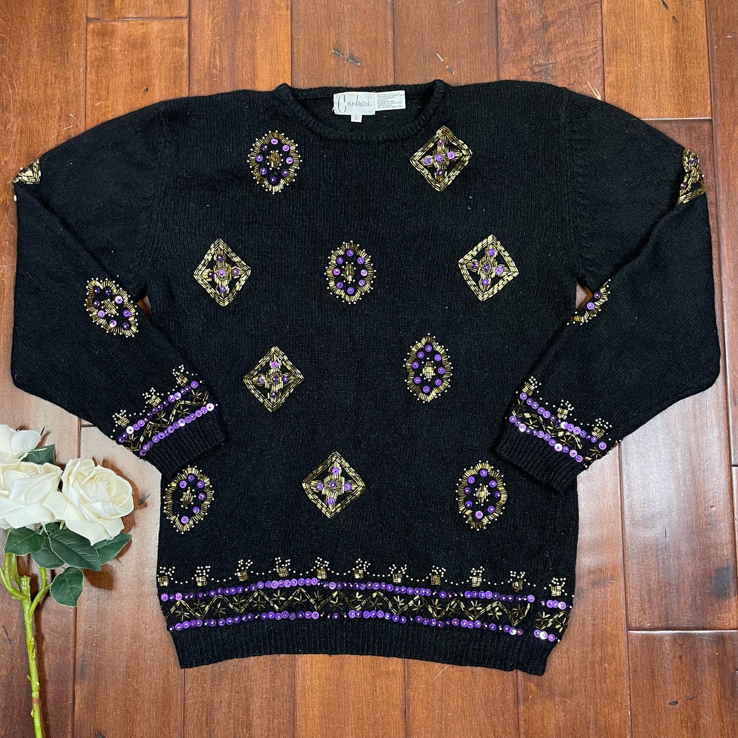 VINTAGE 80’S BEDAZZLED SWEATER