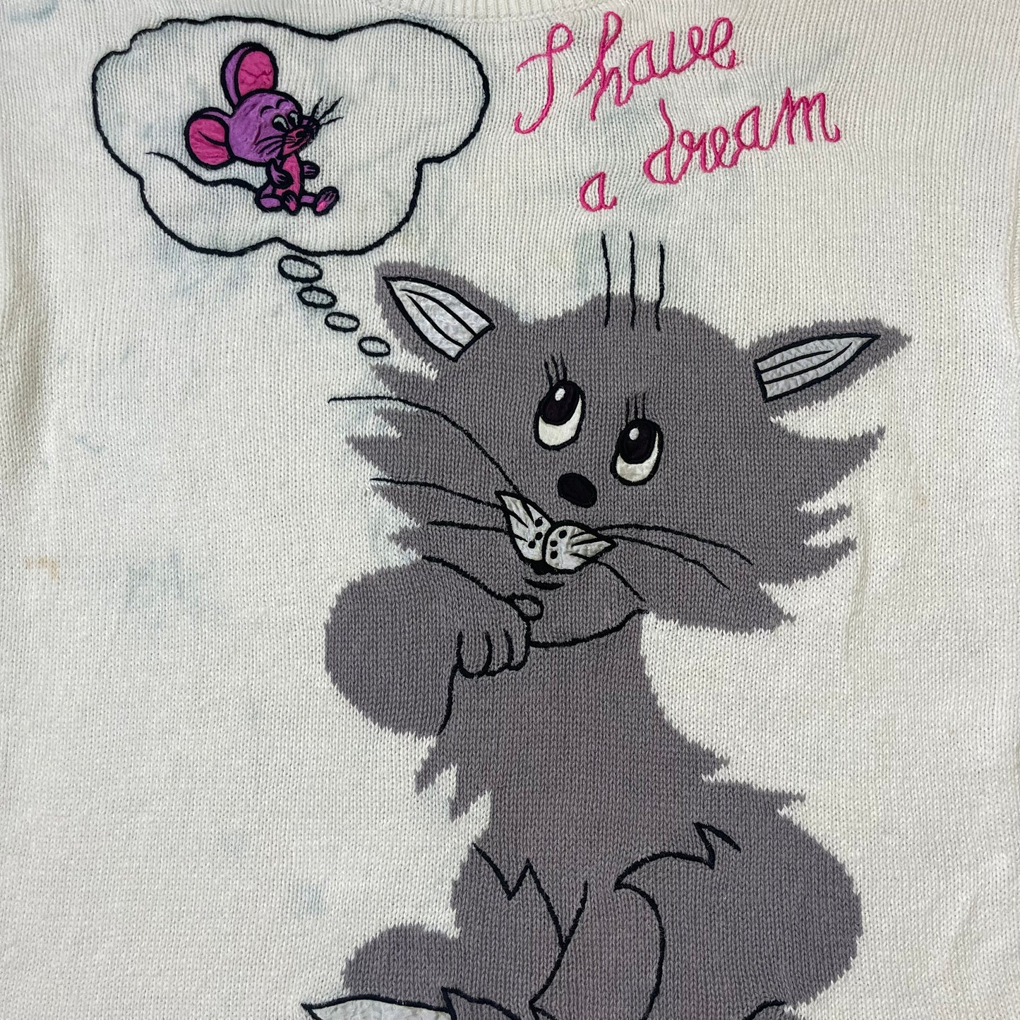 VINTAGE “I HAVE A DREAM” KITTY KNIT SWEATER