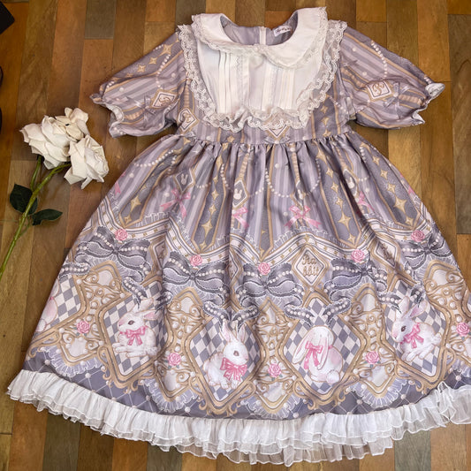 THRIFTED LOLITA DREAMY RABBIT BABYDOLL DRESS