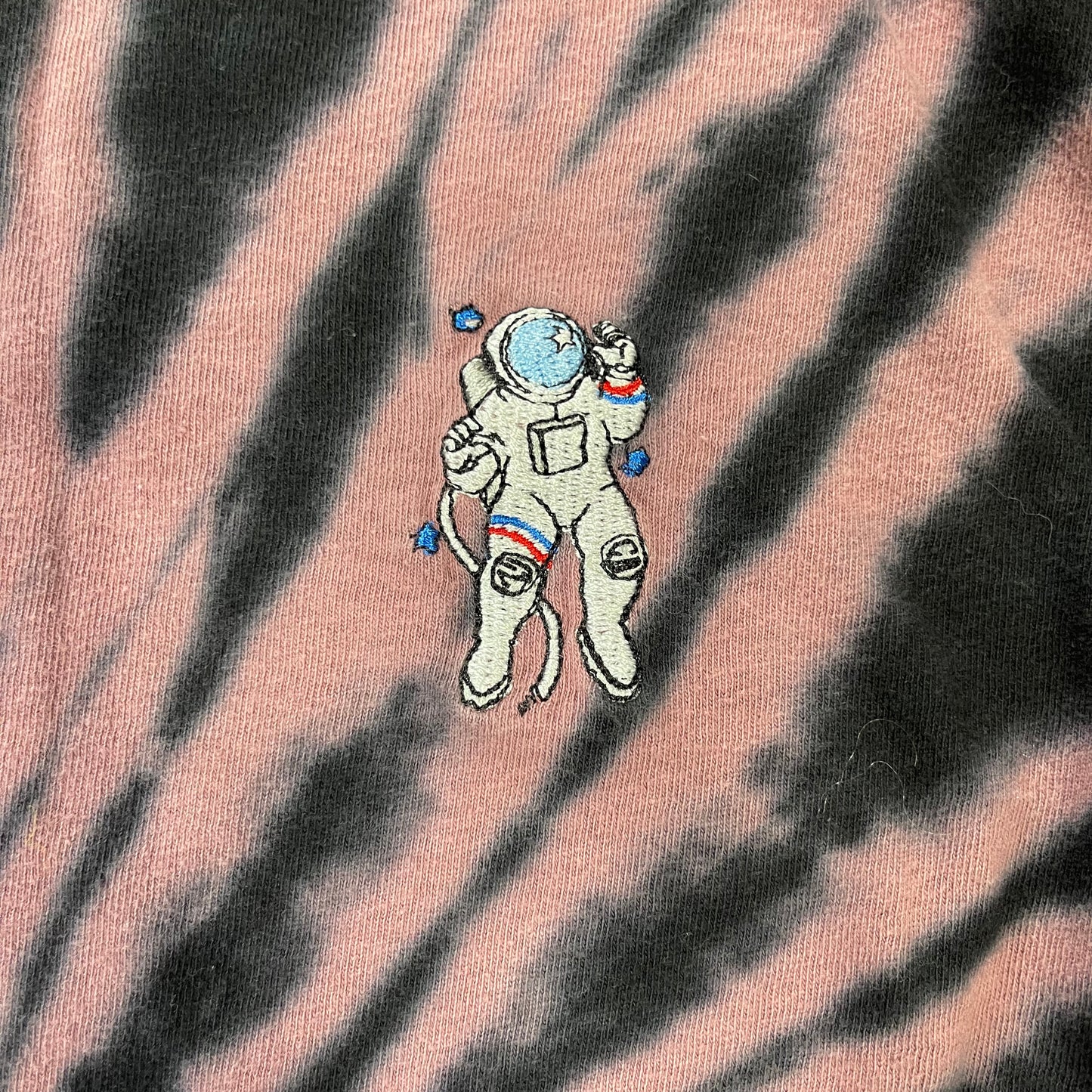 THRIFTED TIE-DYE ASTRONAUT PATCH LONG SLEEVE