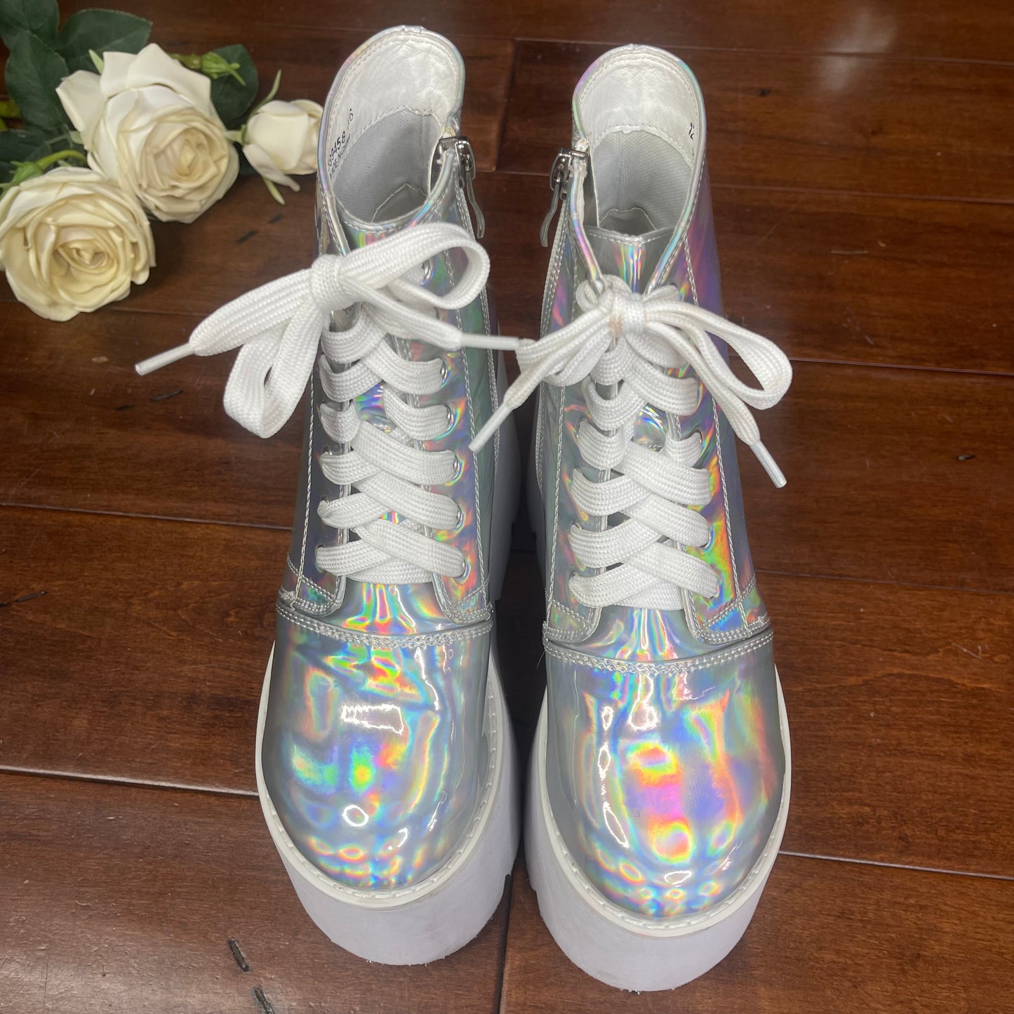 THRIFTED HOT TOPIC IRIDESCENT PLATFORM BOOTS