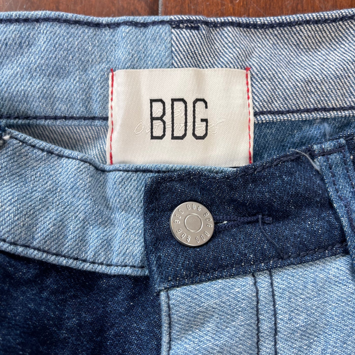 THRIFTED BDG PATCHWORK HIGH-WAISTED JEANS