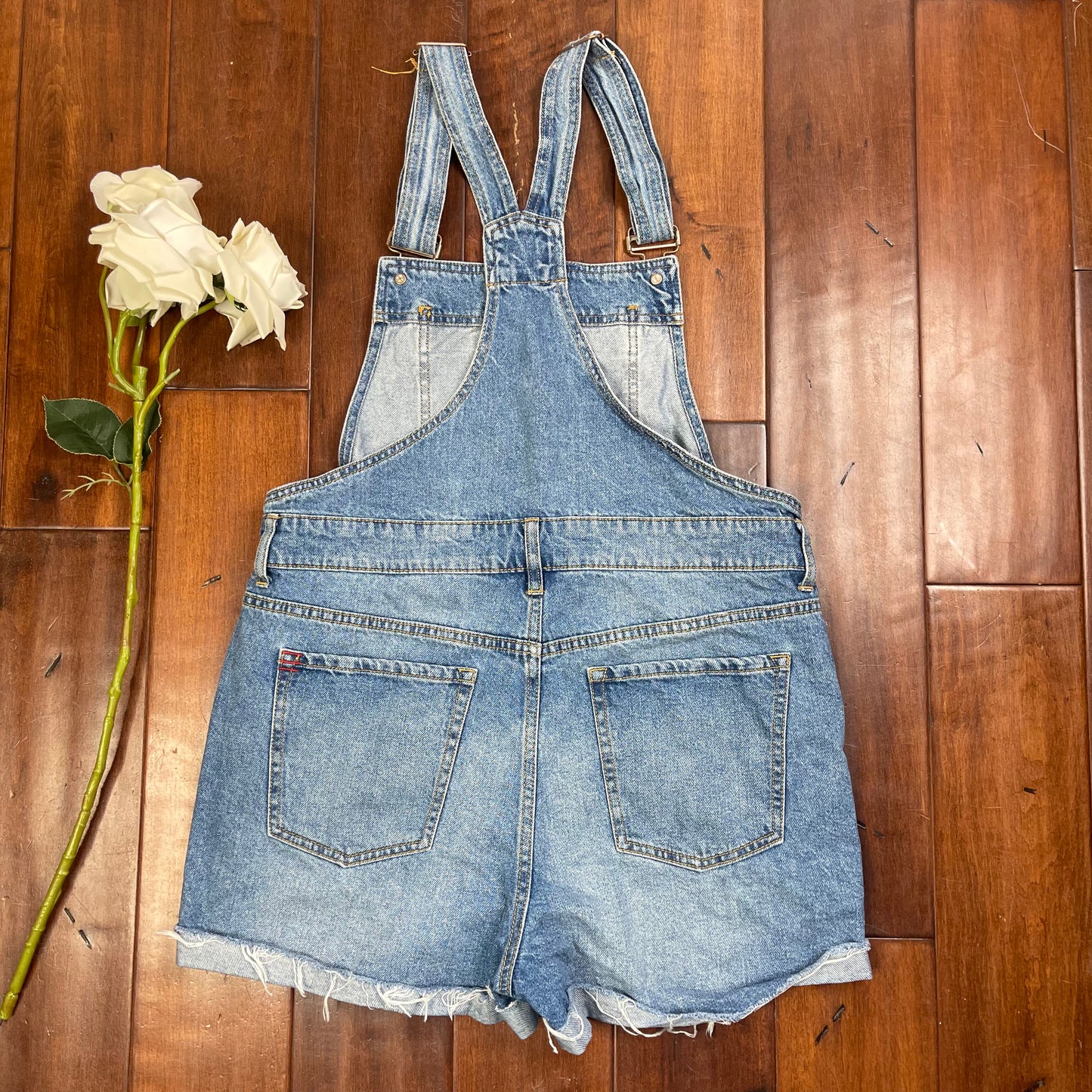 THRIFTED OVERALL SHORTS